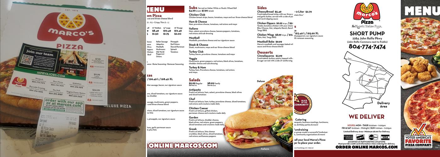 Marco's Pizza Menu