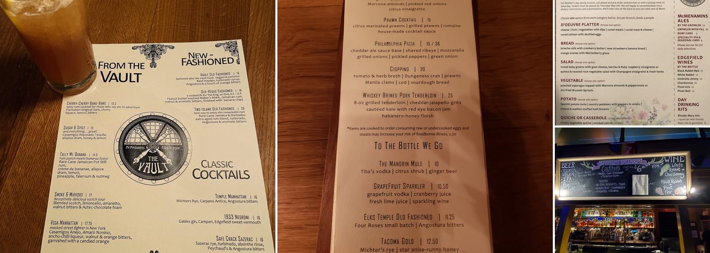 McMenamins Elks Temple Menu