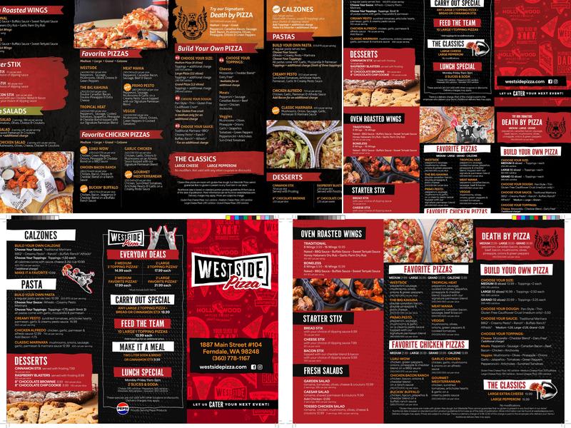 Westside Pizza Menu