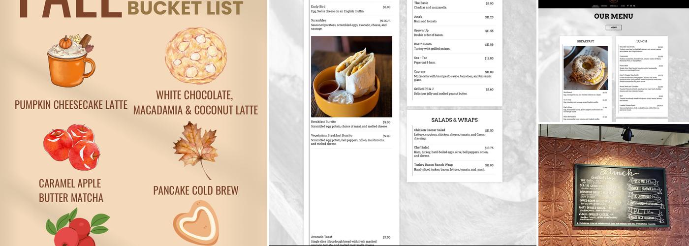 PNW Coffee CO Menu