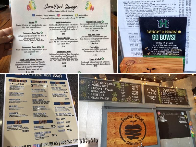 Paradise Ciders Menu
