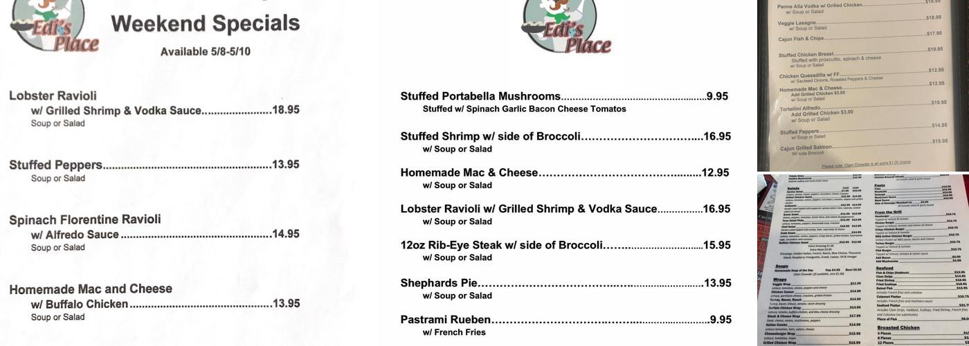 Edi's place Menu