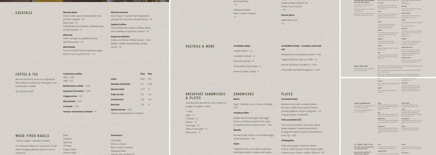 Reno Menu