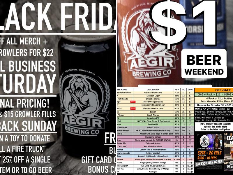 AEGIR Brewing Company Menu