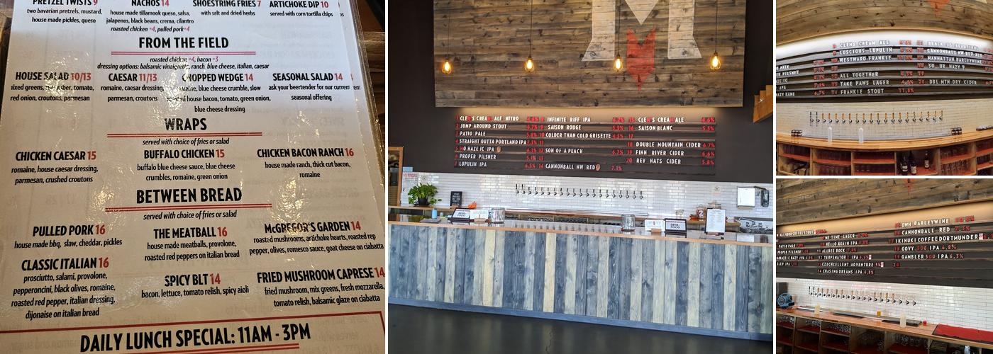 Migration Brewing - Gresham Menu