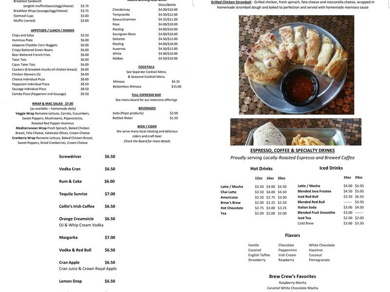 Brew Coffee & Tap House - W. Salem Menu