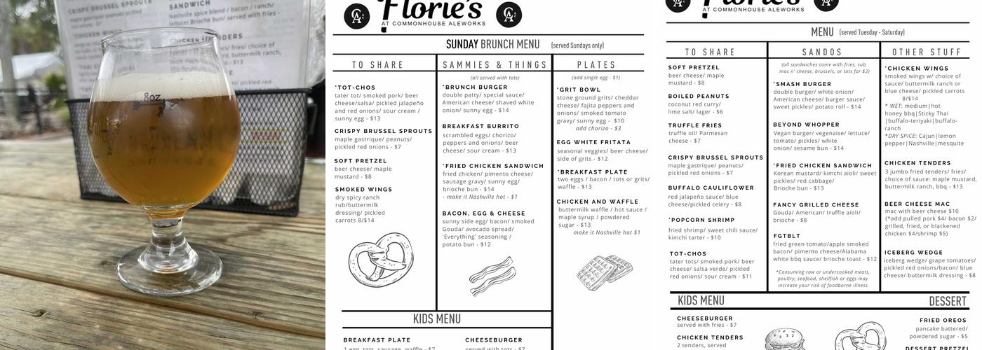 Commonhouse Aleworks Menu