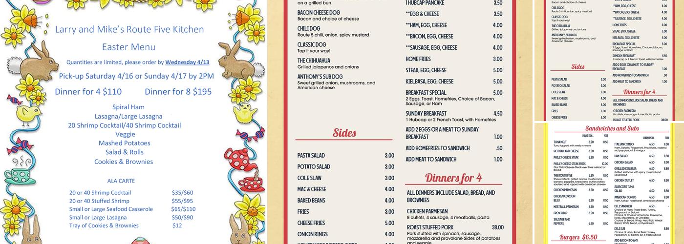 Route Five Kitchen Menu