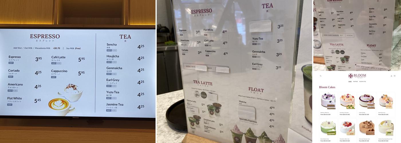 Bloom Cafe Menu