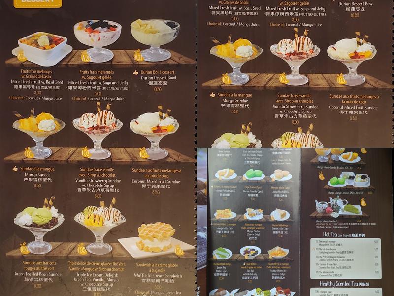 Mango Mango Dessert Menu