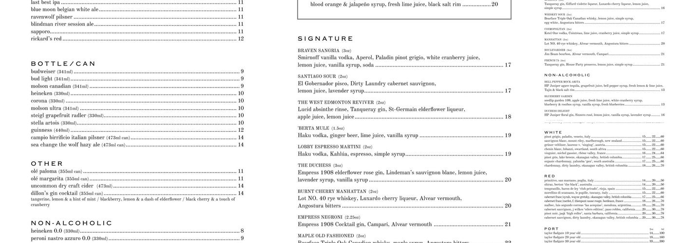 Braven Menu