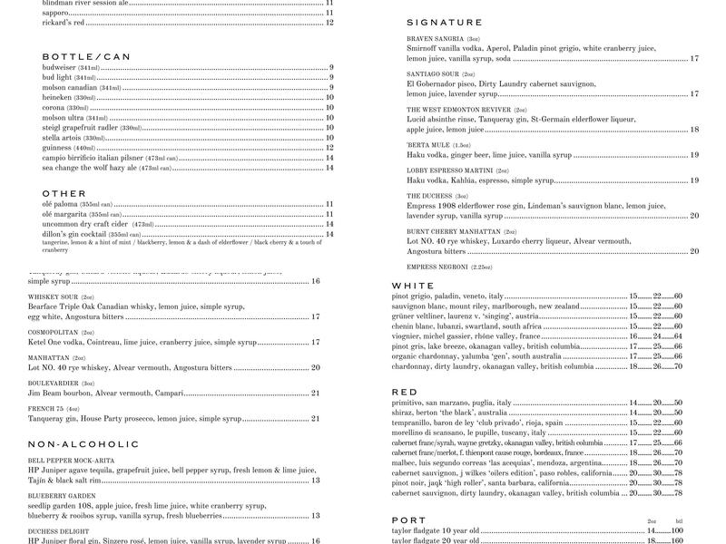 Braven Menu