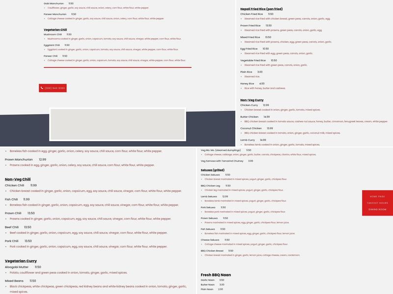 Ginger Garlic Nepalese Cuisine Menu