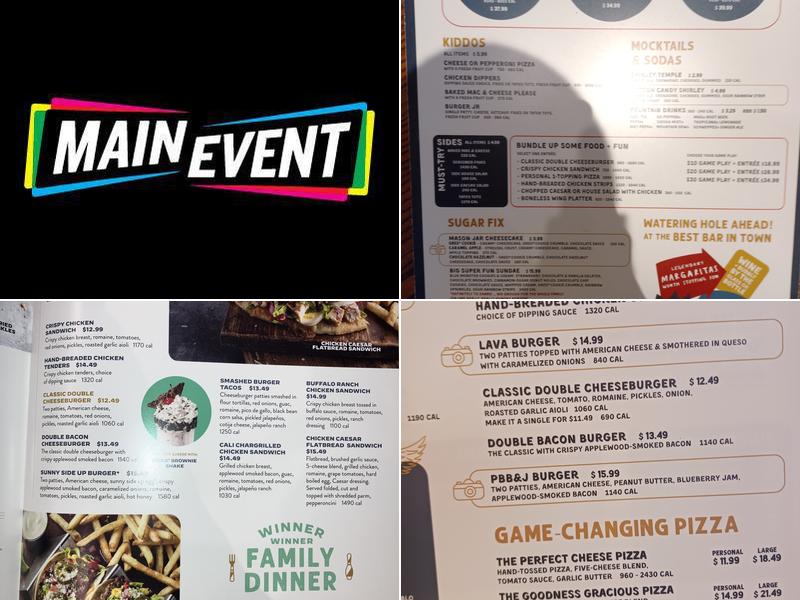 Main Event Baton Rouge Menu