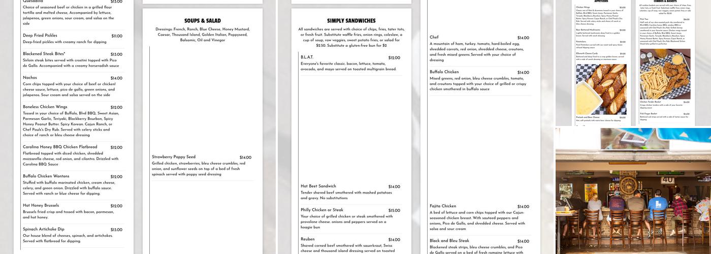 Boulevard Bar & Grille - Lexington Menu