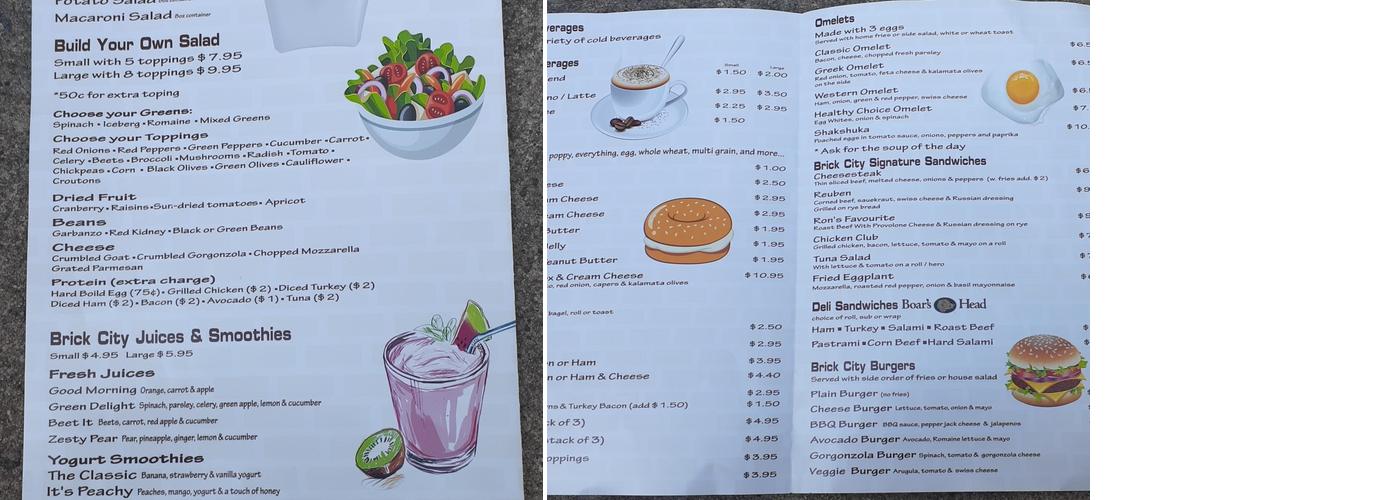 Brick city market Menu