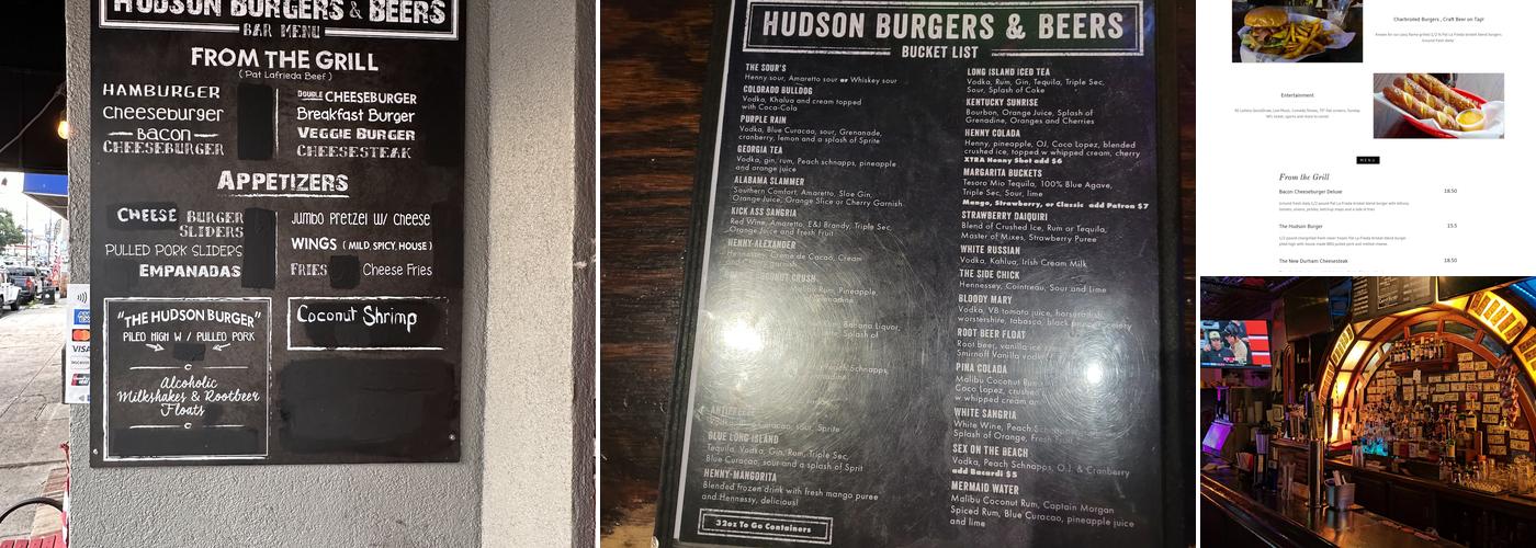 Hudson Burgers & Beers Menu