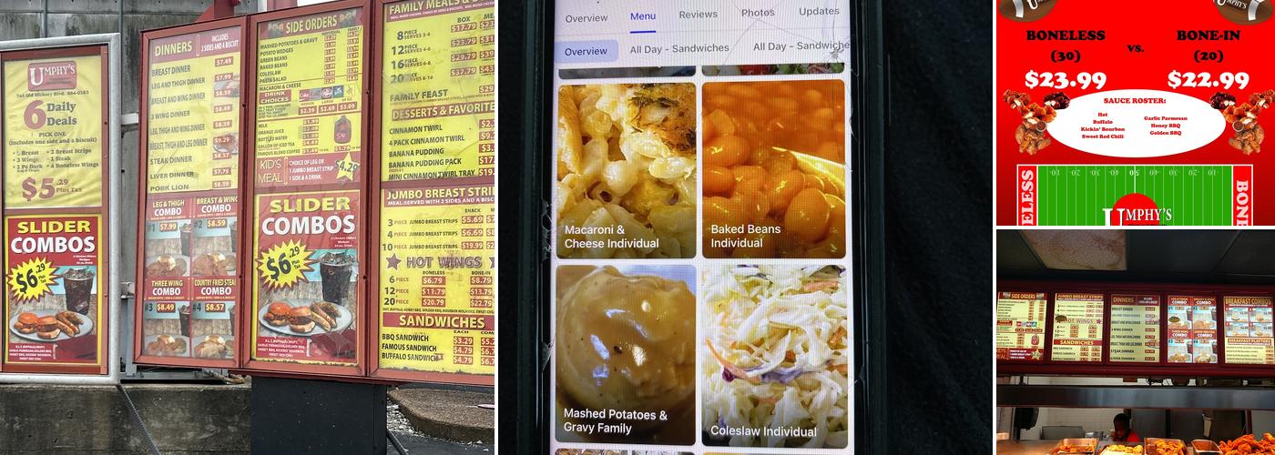 Umphy's Chicken & Biscuit Menu