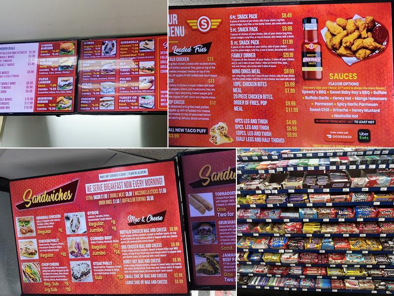 Speedy's Grub Shack and Gas Station Menu
