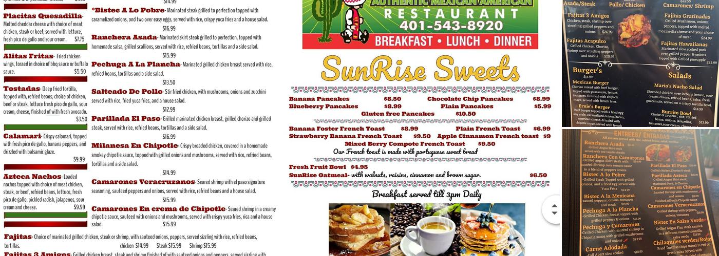 El Paso Restaurant Menu