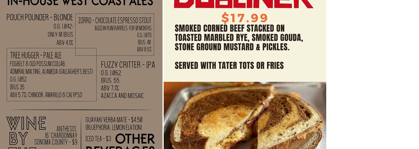 Old Possum Brewing Co. Menu