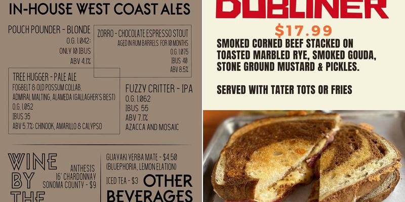 Old Possum Brewing Co. Menu