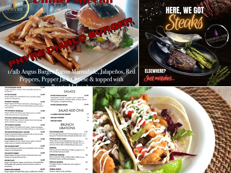 Phyre Steakhouse And Speakeasy Menu