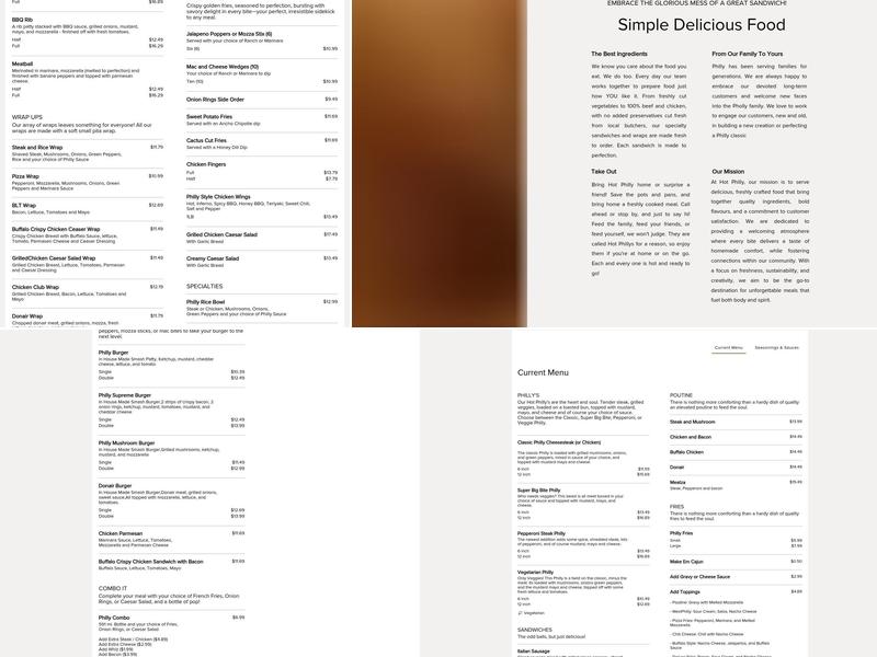 Hot Philly Menu