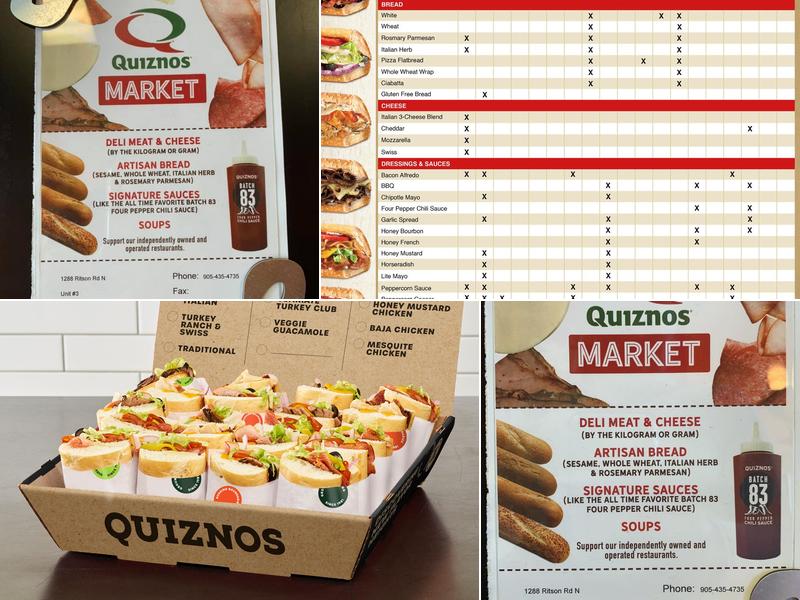Quiznos Menu