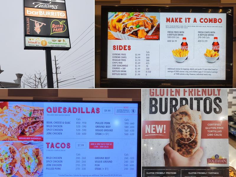 barBURRITO Menu