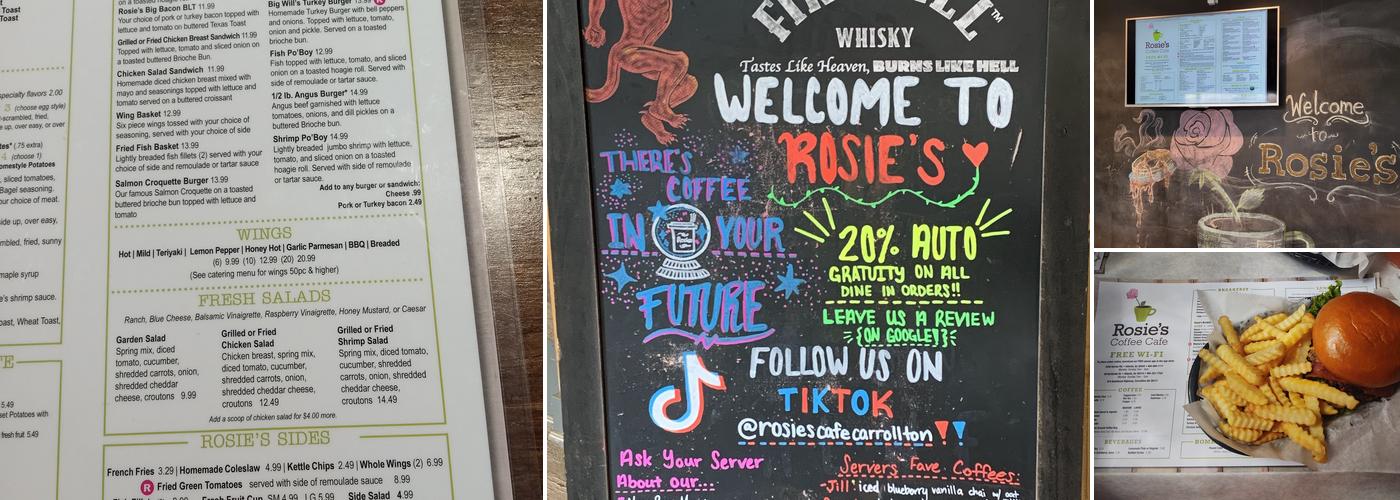 Rosie's Coffee Cafe Menu