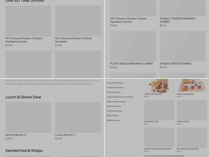 KFC Menu