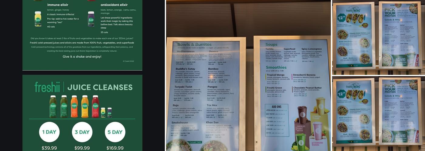 Freshii Menu
