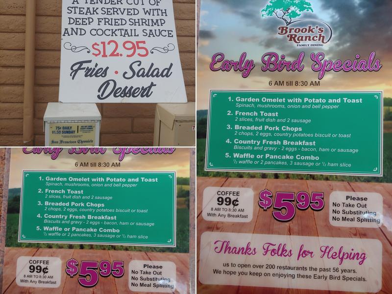 Brooks Ranch Menu