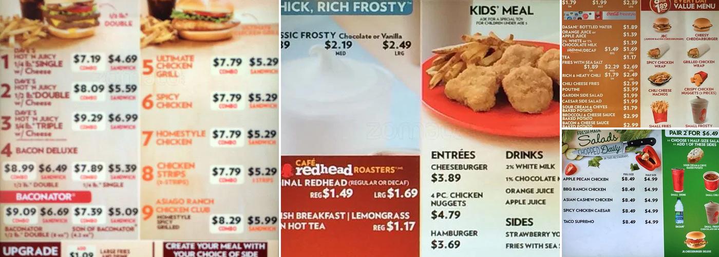 Wendy's Menu