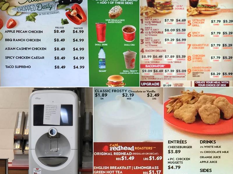 Wendy's Menu