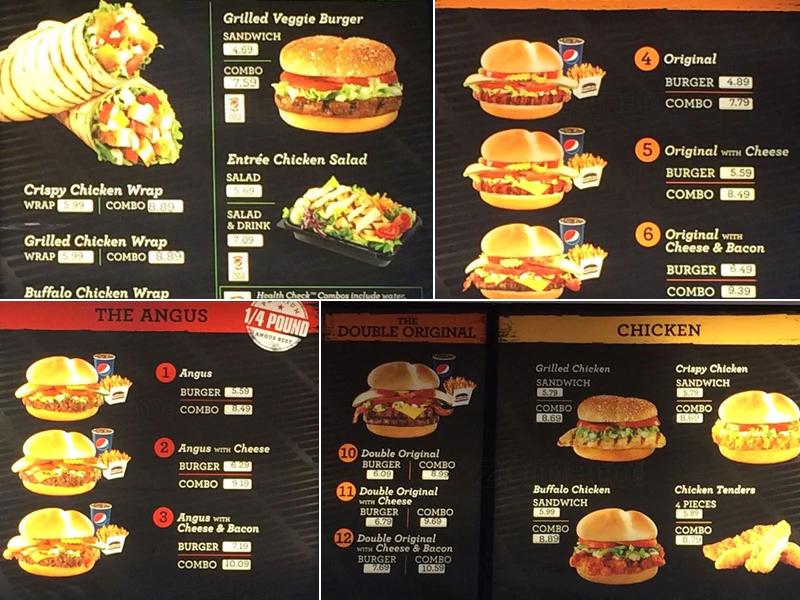 Harvey's Menu