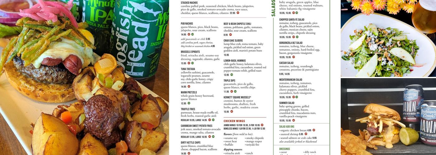 Two Stones Pub Middletown Menu