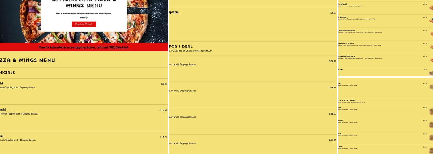 Niva Pizza & Wings Menu