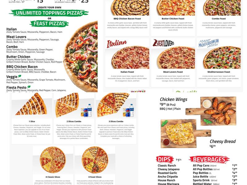 Freshslice Pizza Menu