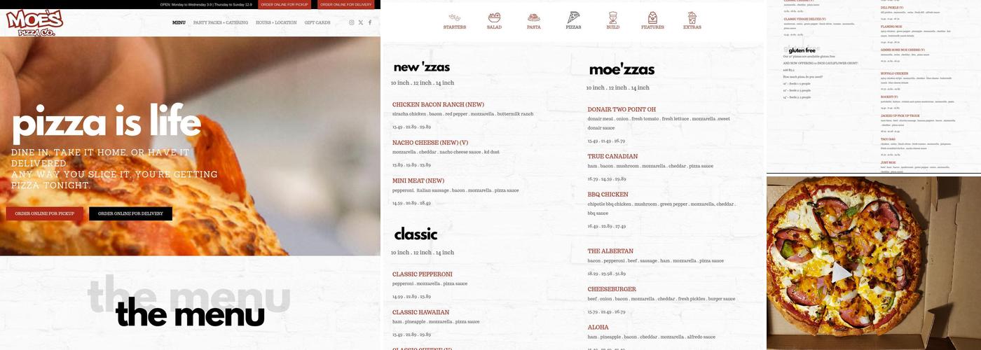 Moe's Pizza Co. Menu