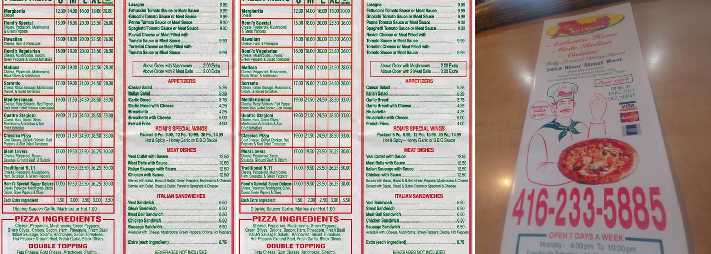 Romi's Menu