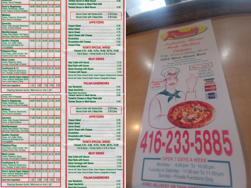 Romi's Menu