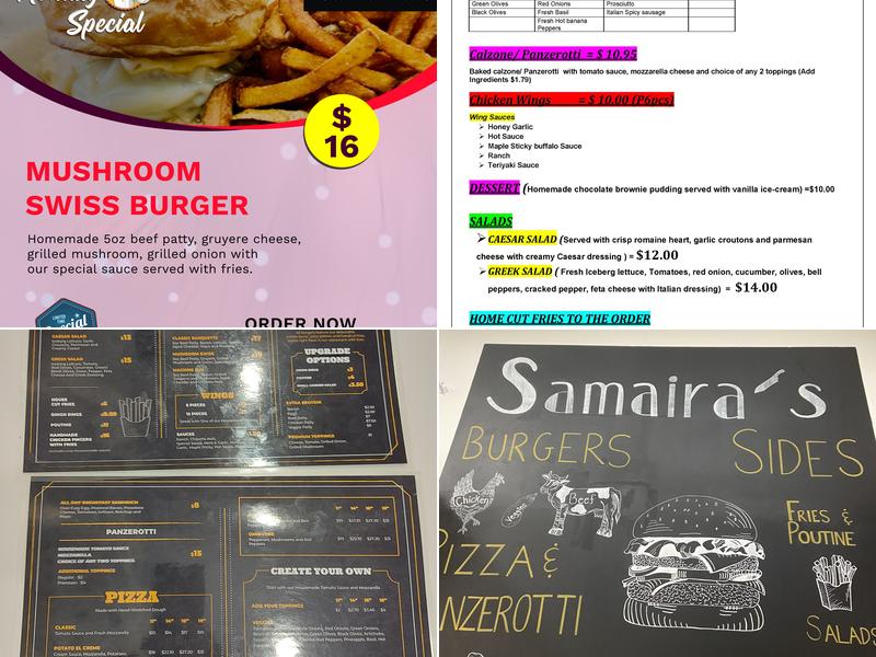 Samaira's Kitchen Menu