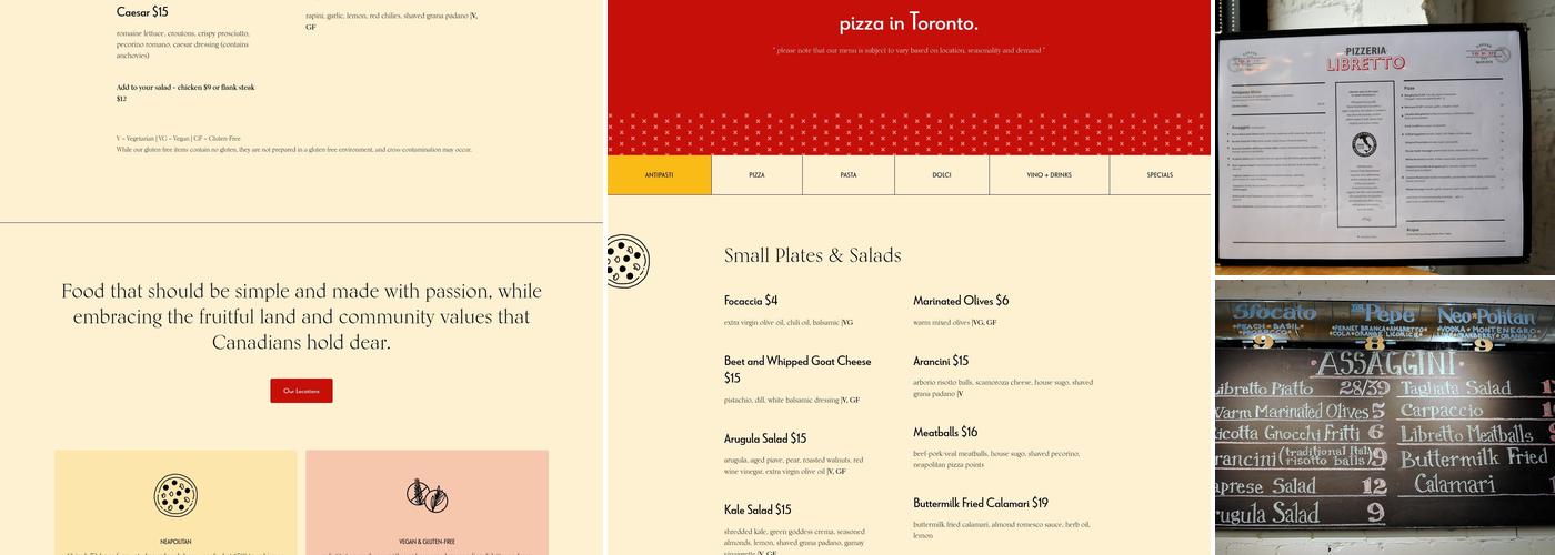 Pizzeria Libretto - Danforth Menu