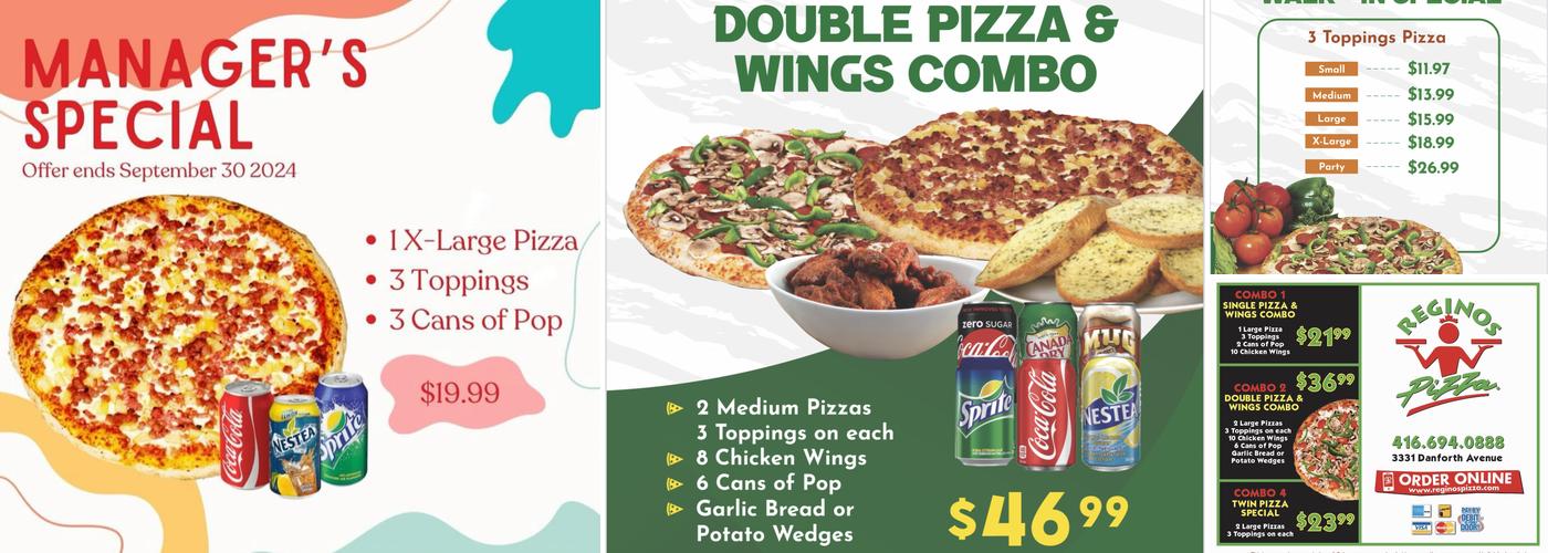 Reginos Pizza (Danforth & Pharmacy) Menu