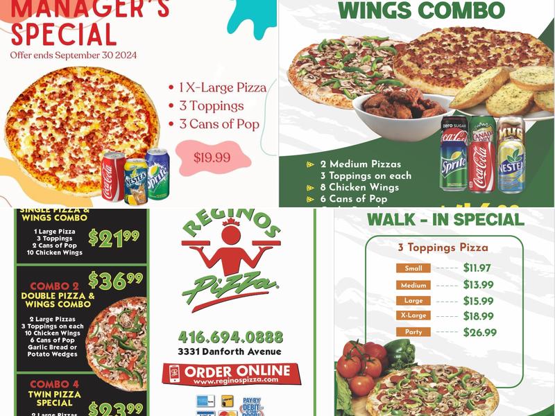 Reginos Pizza (Danforth & Pharmacy) Menu
