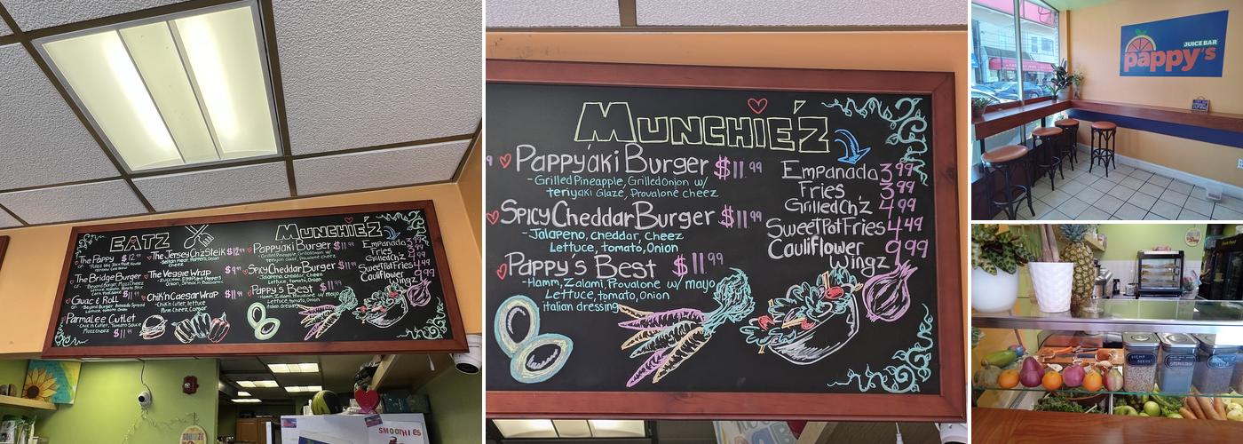 Pappy's Juice Bar Menu