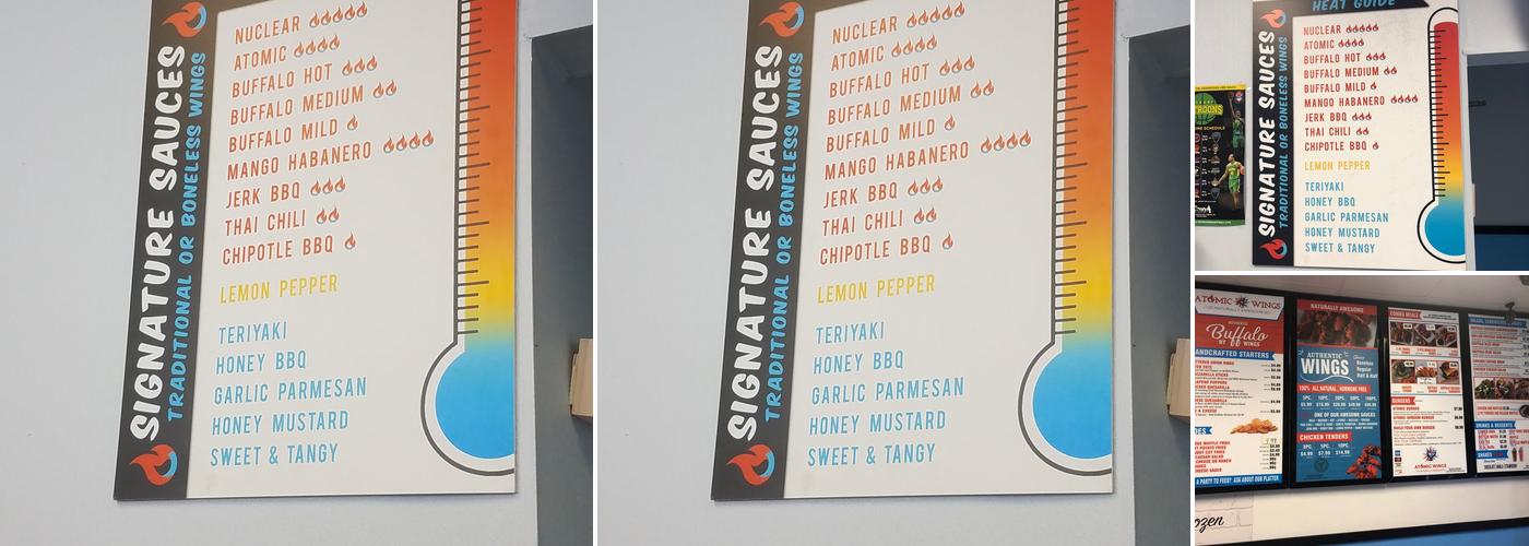 Atomic Wings Menu