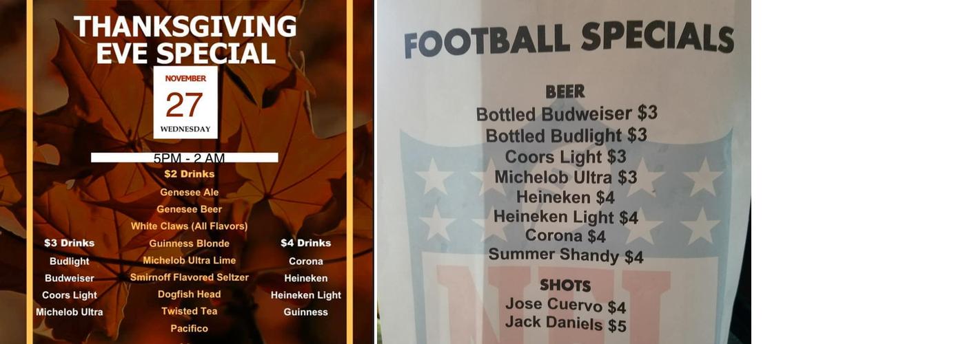 Sunset Boulevard Menu